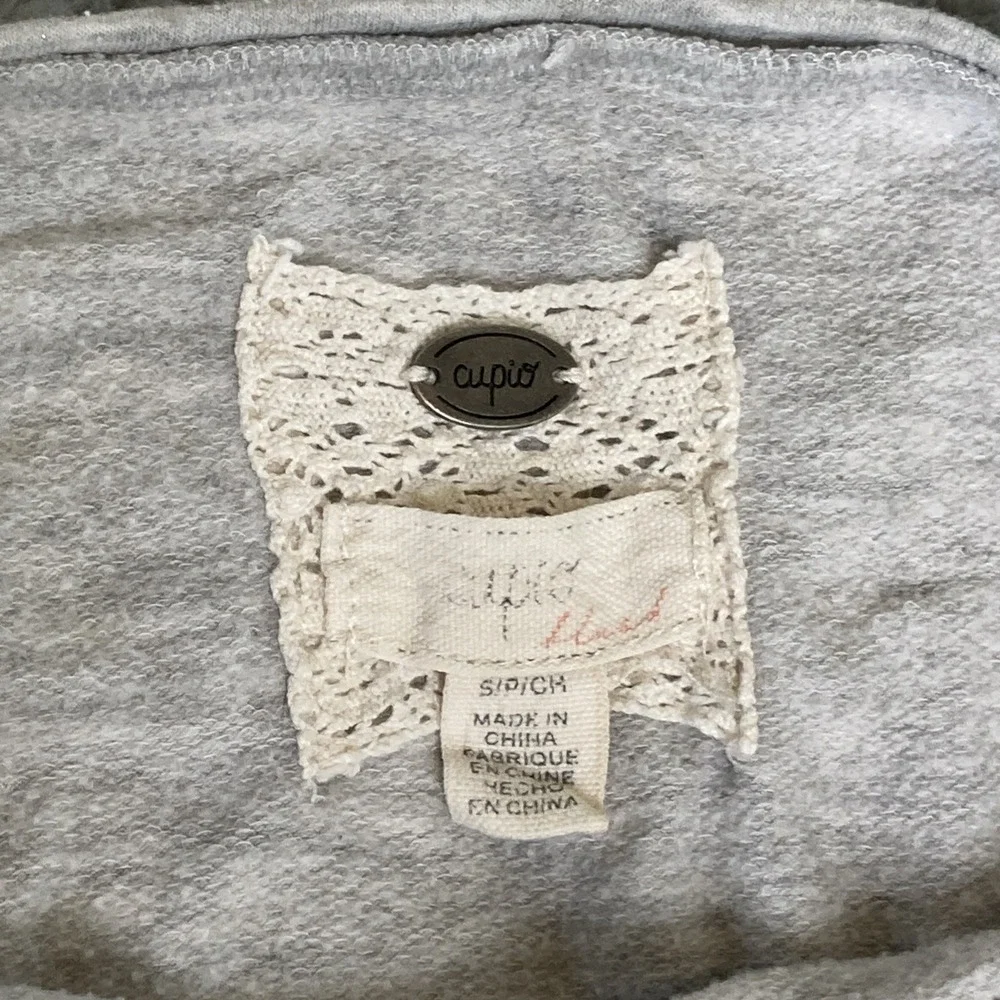 Cupio Blush Knit Pullover Lounge Set S Gray Stars Top Pants Cozy Comfort Sparkle